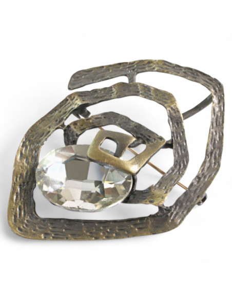 BROSZKA BROSZA PRZYPINKA "OSTRYGA" CRYSTAL KAMIEŃ  LOLITA AKCESORIA