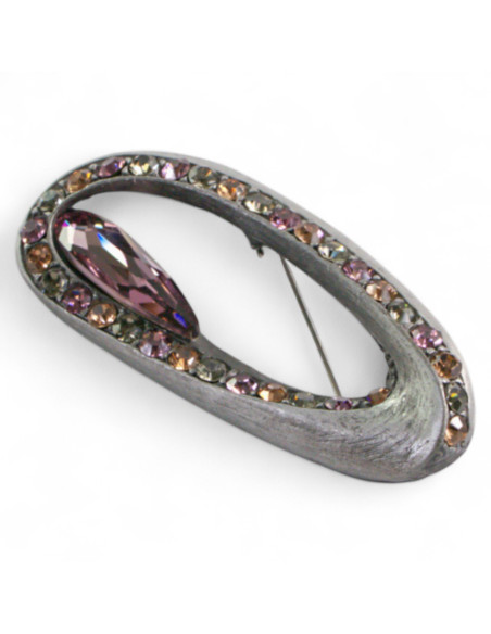 BROSZKA BROSZA PRZYPINKA "OSTRYGA" BURGUND KAMIEŃ  LOLITA AKCESORIA