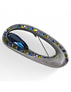 BROSZKA BROSZA PRZYPINKA "OSTRYGA" GRANATOWY KAMIEŃ... 2