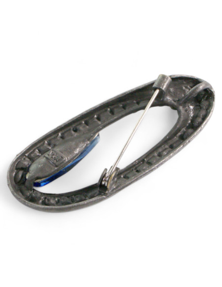 BROSZKA BROSZA PRZYPINKA "OSTRYGA" GRANATOWY KAMIEŃ  LOLITA AKCESORIA