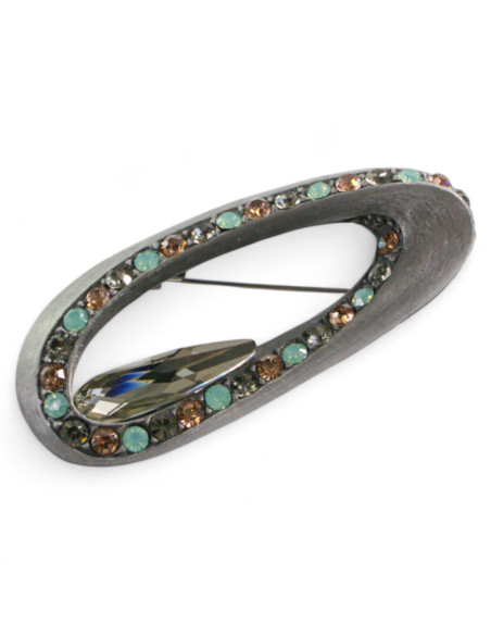 BROSZKA BROSZA PRZYPINKA "OSTRYGA" SZARY KAMIEŃ  LOLITA AKCESORIA