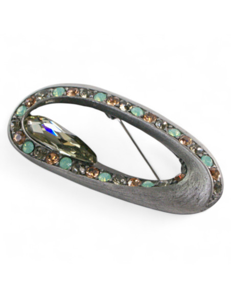 BROSZKA BROSZA PRZYPINKA "OSTRYGA" SZARY KAMIEŃ  LOLITA AKCESORIA