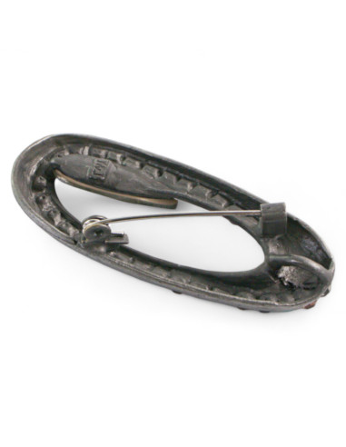 BROSZKA BROSZA PRZYPINKA "OSTRYGA" SZARY KAMIEŃ...