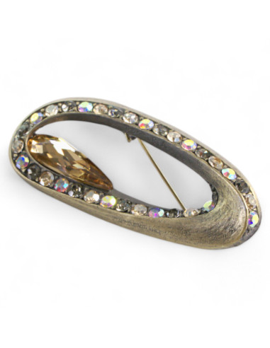 BROSZKA BROSZA PRZYPINKA "OSTRYGA" BRĄZOWY...