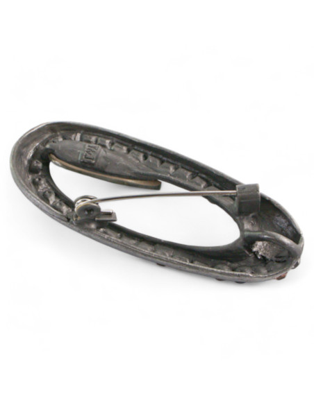 BROSZKA BROSZA PRZYPINKA "OSTRYGA" BRĄZOWY KAMIEŃ  LOLITA AKCESORIA