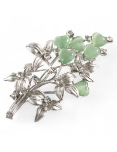 BROSZKA BROSZA SREBRNA WIĄZANKA TULIPANÓW SELEDYNOWE...