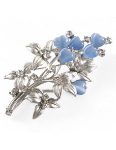 BROSZKA BROSZA SREBRNA WIĄZANKA TULIPANÓW NIEBIESKIE...