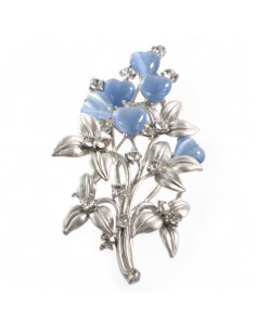 BROSZKA BROSZA SREBRNA WIĄZANKA TULIPANÓW NIEBIESKIE... 2