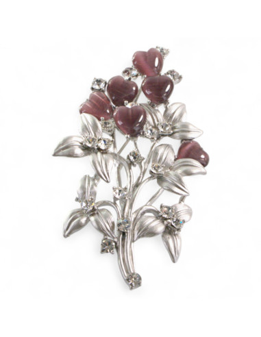 BROSZKA BROSZA SREBRNA WIĄZANKA TULIPANÓW...