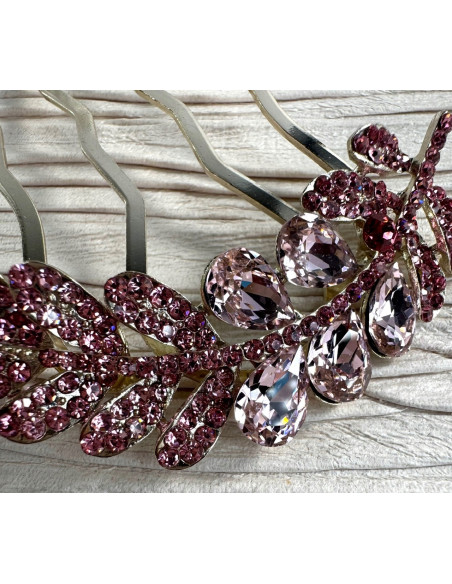 GRZEBIEŃ wsuwany do włosów wtykowy ozdobny KŁOS Lolita Akcesoria RÓŻOWY