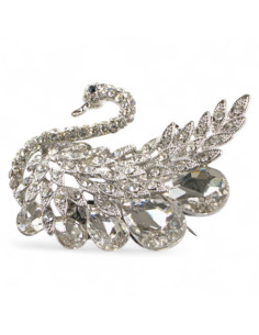 BROSZKA BROSZA  SREBRNY ŁABĘDZ Z KAMIENIAMI  LOLITA...