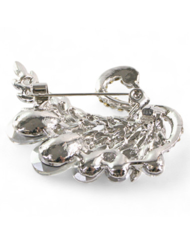 BROSZKA BROSZA  SREBRNY ŁABĘDZ Z KAMIENIAMI...