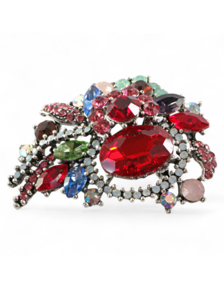 BROSZKA BROSZA KOLOROWY MEDALION WIKTORIAŃSKI  VINTAGE   LOLITA AKCESORIA