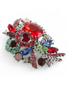 BROSZKA BROSZA KOLOROWY MEDALION WIKTORIAŃSKI  VINTAGE... 2