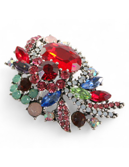 BROSZKA BROSZA KOLOROWY MEDALION WIKTORIAŃSKI  VINTAGE   LOLITA AKCESORIA