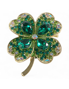 BROSZKA BROSZA CZTEROLISTNA ZIELONA KONICZYNA KONICZYNKA...