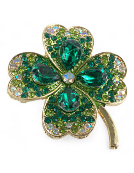 BROSZKA BROSZA CZTEROLISTNA ZIELONA KONICZYNA KONICZYNKA  LOLITA AKCESORIA