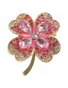 BROSZKA BROSZA CZTEROLISTNA RÓŻOWA KONICZYNA KONICZYNKA...