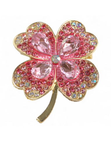 BROSZKA BROSZA CZTEROLISTNA RÓŻOWA KONICZYNA...