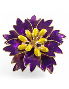 BROSZKA BROSZA EMALIOWANY FIOLETOWY KWIAT KWIATEK LOLITA...