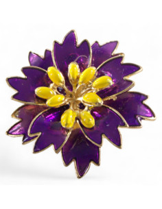 BROSZKA BROSZA EMALIOWANY FIOLETOWY KWIAT KWIATEK LOLITA... 2