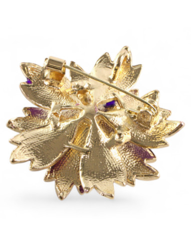 BROSZKA BROSZA EMALIOWANY FIOLETOWY KWIAT...