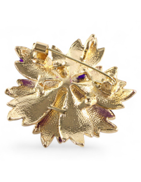 BROSZKA BROSZA EMALIOWANY FIOLETOWY KWIAT KWIATEK LOLITA AKCESORIA