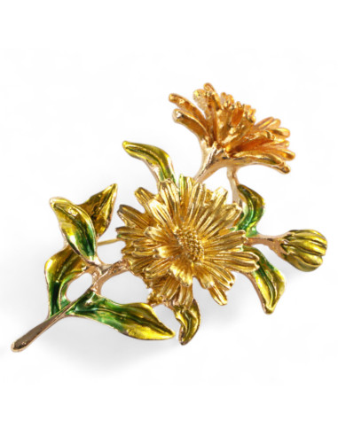 BROSZKA BROSZA EMALIOWANE  KWIATY KWIATEK...