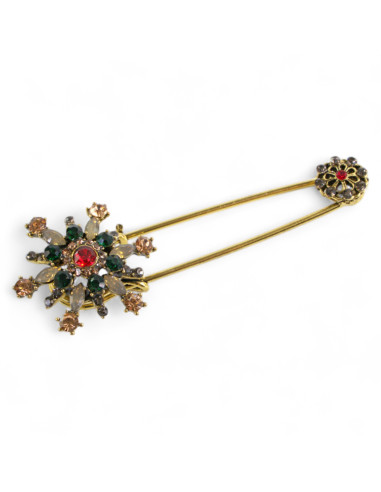 BROSZKA BROSZA OKAZAŁA AGRAFKA Z CYRKONIAMI...