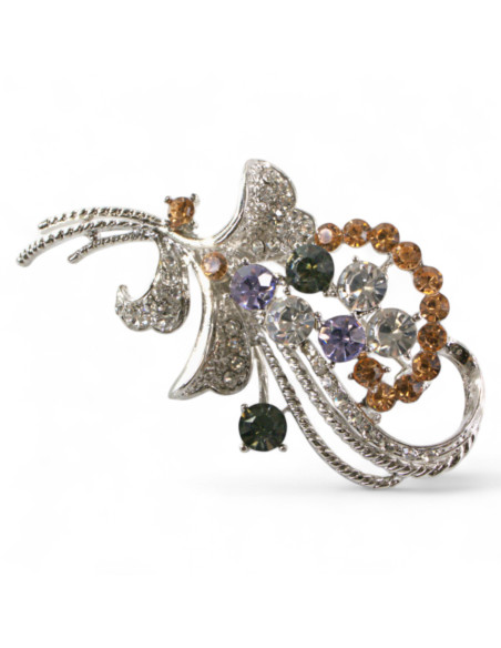 BROSZKA BROSZA OKAZAŁA SREBRNA WIĄZANKA Z CYRKONIAMI LOLITA AKCESORIA