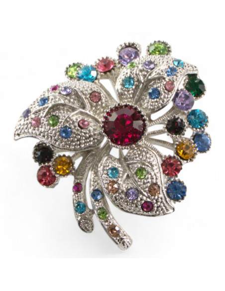 BROSZKA BROSZA OKAZAŁY SREBRNY  KWIAT  Z CYRKONIAMI LOLITA AKCESORIA