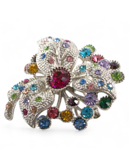 BROSZKA BROSZA OKAZAŁY SREBRNY  KWIAT  Z CYRKONIAMI LOLITA AKCESORIA