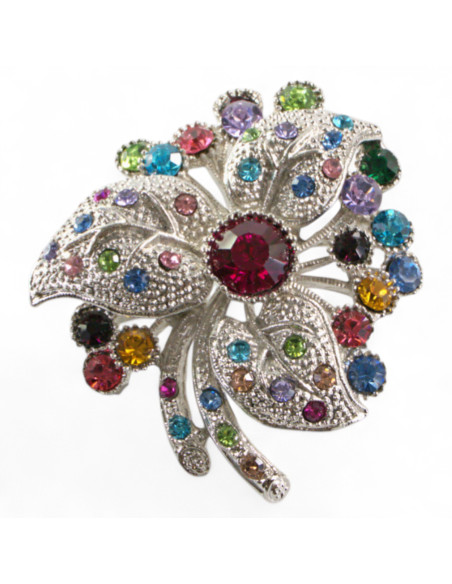BROSZKA BROSZA OKAZAŁY SREBRNY  KWIAT  Z CYRKONIAMI LOLITA AKCESORIA