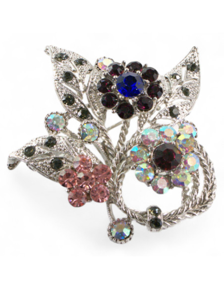 BROSZKA BROSZA OKAZAŁA SREBRNA WIĄZANKA Z CYRKONIAMI LOLITA AKCESORIA