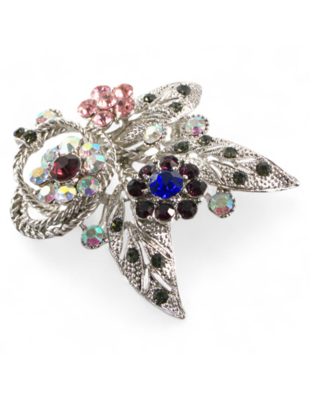 BROSZKA BROSZA OKAZAŁA SREBRNA WIĄZANKA Z CYRKONIAMI LOLITA AKCESORIA