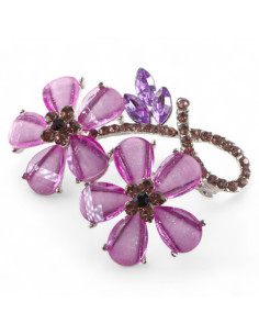 BROSZKA BROSZA OKAZAŁA FIOLETOWA  WIĄZANKA KWIATÓW LOLITA...