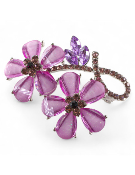 BROSZKA BROSZA OKAZAŁA FIOLETOWA  WIĄZANKA KWIATÓW LOLITA AKCESORIA