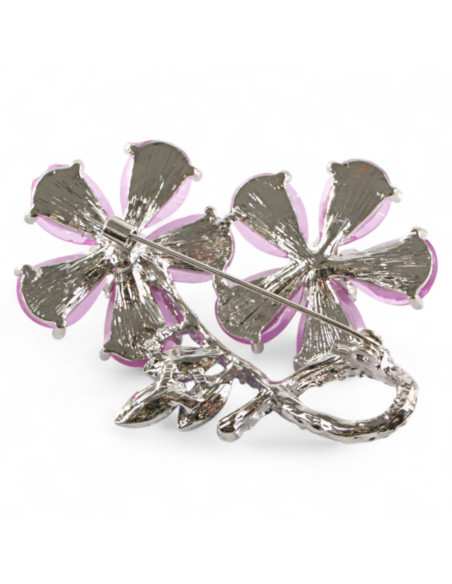 BROSZKA BROSZA OKAZAŁA FIOLETOWA  WIĄZANKA KWIATÓW LOLITA AKCESORIA