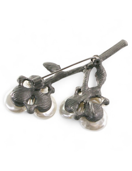 BROSZKA BROSZA PERŁOWA GAŁĄZKA BAWEŁNY PERŁOWA LOLITA AKCESORIA