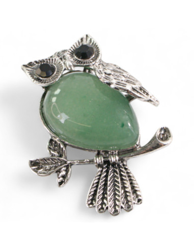 BROSZKA BROSZA ZIELONA  SOWA KAMIEŃ LOLITA...