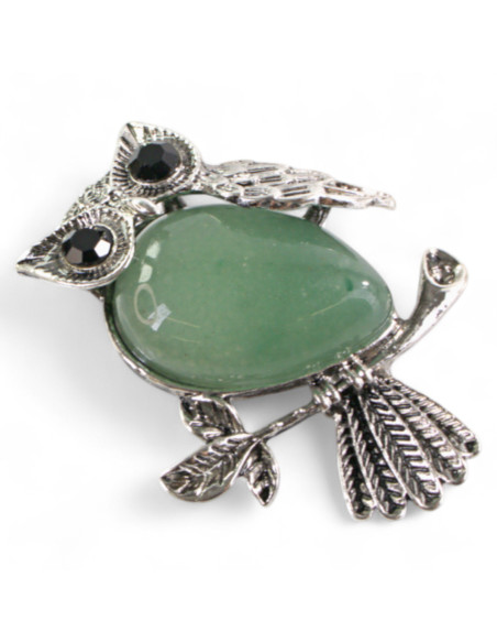 BROSZKA BROSZA ZIELONA  SOWA KAMIEŃ LOLITA AKCESORIA