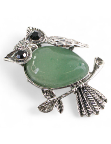 BROSZKA BROSZA ZIELONA  SOWA KAMIEŃ LOLITA...