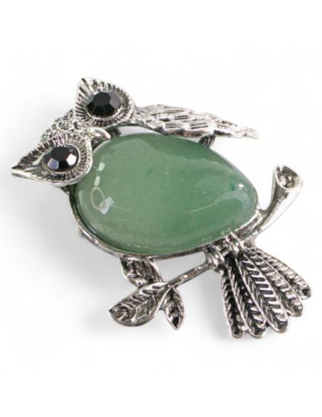 BROSZKA BROSZA ZIELONA  SOWA KAMIEŃ LOLITA AKCESORIA