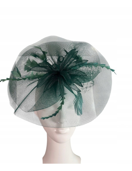 STROIK na GŁOWĘ Z OZDOBĄ TOCZEK FASCYNATOR Z PIÓRAMI Lolita AKCESORIA