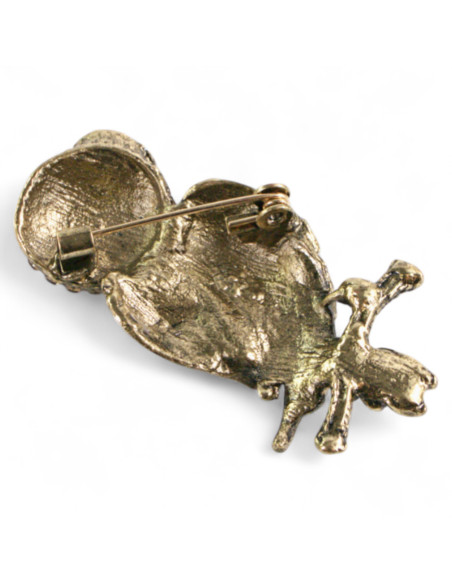 BROSZKA BROSZA BRĄZOWA  SOWA z CYRKONIAMI  LOLITA AKCESORIA