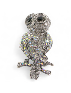 BROSZKA BROSZA SREBRNA  SOWA z CYRKONIAMI  LOLITA AKCESORIA