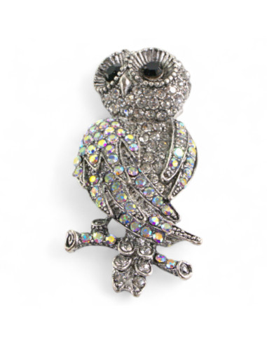 BROSZKA BROSZA SREBRNA  SOWA z CYRKONIAMI...