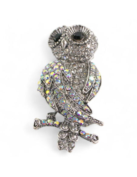 BROSZKA BROSZA SREBRNA  SOWA z CYRKONIAMI  LOLITA AKCESORIA