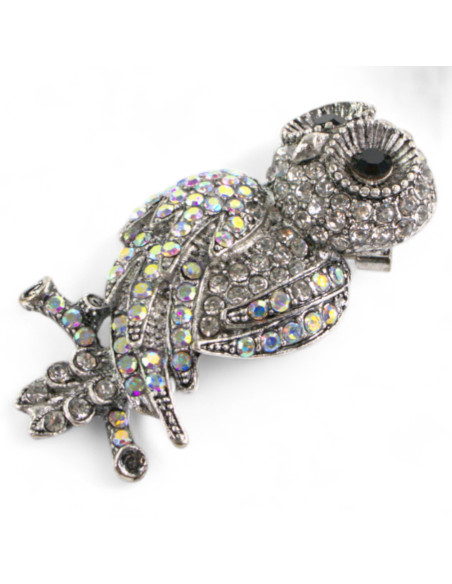 BROSZKA BROSZA SREBRNA  SOWA z CYRKONIAMI  LOLITA AKCESORIA