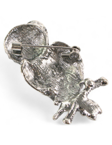 BROSZKA BROSZA SREBRNA  SOWA z CYRKONIAMI...